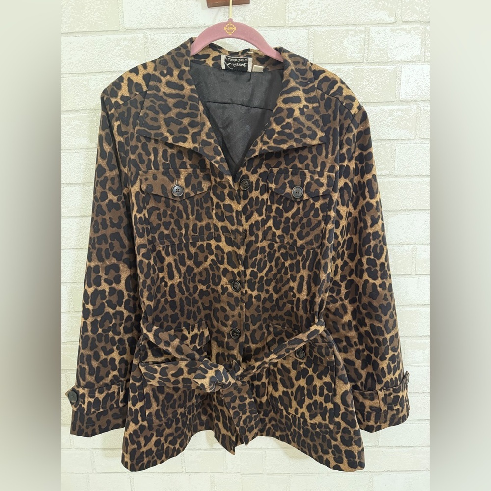 Linea by Louis Dell'Olio Animal Print Jacket Size L